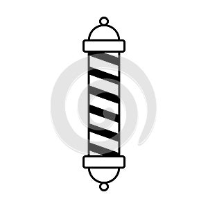 black vector barber pole icon on white background