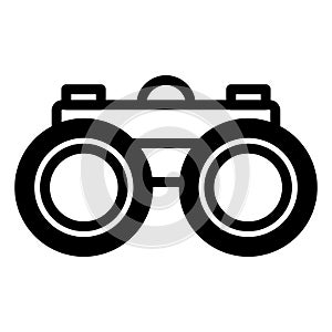 black vector binoculars icon on white background