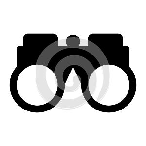 black vector binoculars icon on white background