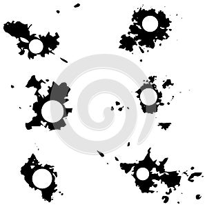 Black vector blots with space for inscriptions. Seth blots on a white background. Design element