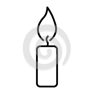 black vector candle icon on white background