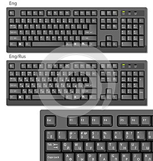Black Vector Computer keyboards RUS/ENG