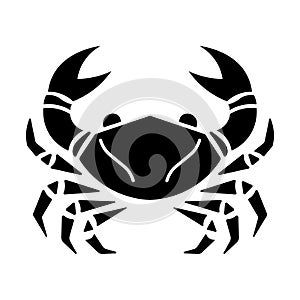 black vector crab icon on white background