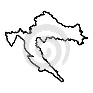 vector croatia outline map on white background