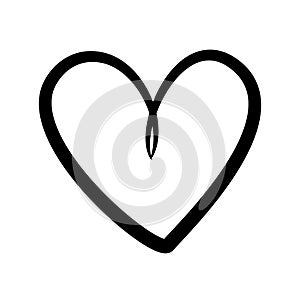 Black vector heart line art