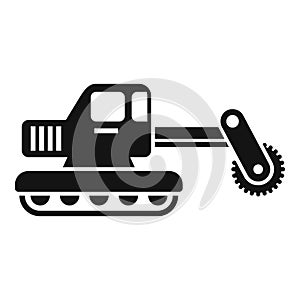 Excavator icon with saw attachment photo