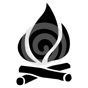 Black vector icon on white background. Camfire