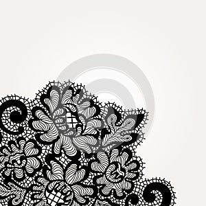 Black vector lace corner