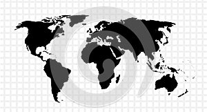 Black vector map of the world