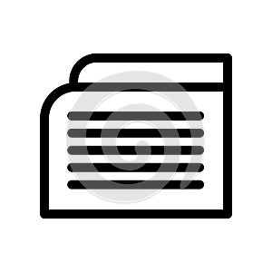 black vector newspaper icon on white background