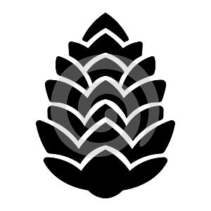 black vector pine cone icon on white background