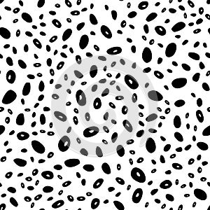 Black vector seamless cover with hand drawn circle. Pattern for trendy fabric, wallpapers
