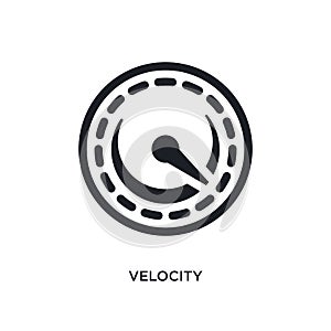black velocity isolated vector icon. simple element illustration from big data concept vector icons. velocity editable black logo