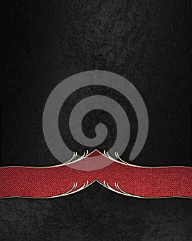 Black velvet background with red decoration. Element for design. Template for design. copy space for ad brochure or announcement i
