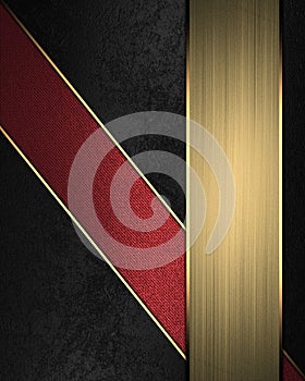 Black velvet texture with red ribbon. Element for design. Template for design.