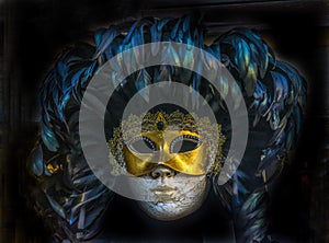 Black Venetian Mask Venice Italy