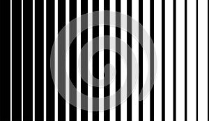Black vertical lines on halftone white background. Linear graphic illustration. Vertical lines. Geometric element. Geometric