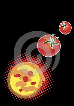 Black vertical pizza menu