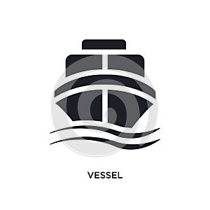 black vessel isolated vector icon. simple element illustration from nautical concept vector icons. vessel editable logo symbol
