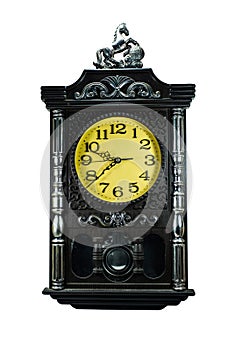 Black Vintage clock isolated
