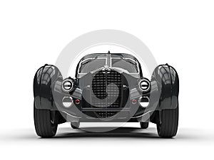 Black Vintage Concept Car - Front View