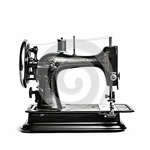 vintage sewing machine isolated on a white background