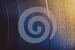 Black vinyl record isolated on white background