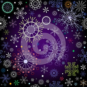 Black and violet effortless christmas pattern