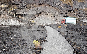 Black volcanic beach