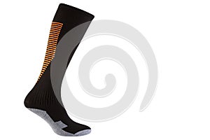 Black voluminous football leggings, on a white background, isolate