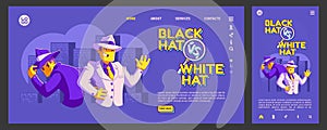 Black vs white hat seo landing page template set