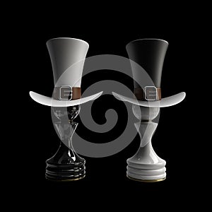 Black vs wihte chess pawn