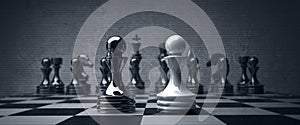 Black vs wihte chess pawn background