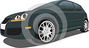 Black VW GTI Hatchback