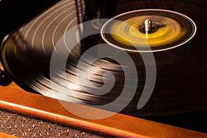 Black Vynil Disc is being played