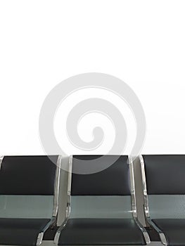 Black waiting chair at the office on white background