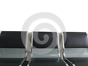 Black waiting chair at the office on white background