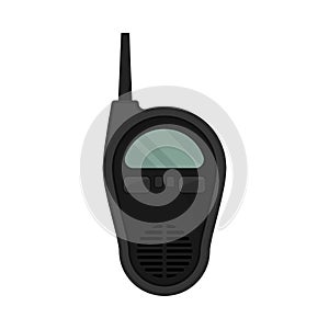 Black walkie talkie with rounded edges. Vector illustration.