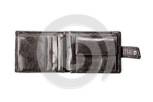 Black Wallet Isolated on White