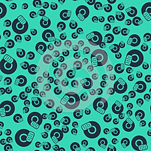 Black Washing dishes icon isolated seamless pattern on green background. Cleaning dishes icon. Dishwasher sign. Clean