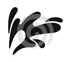 Black water splash splattering droplets