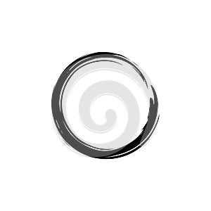 Black Watercolor, Hand Drawing Zen Circle, Vector