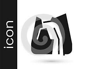 Black Waterfall icon isolated on white background. Vector