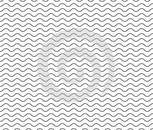 Black wave line pattern. black seamless wavy line background.