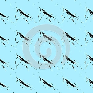 Black waves on a blue background, sea, water. Vector seamless pattern abstraction grunge. Background illustration, decorative