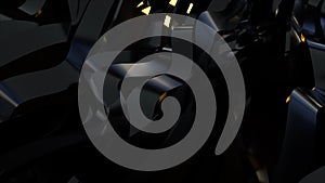 Black wavy abstract stripes