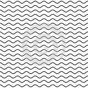 Black Wavy Line Seamless Pattern