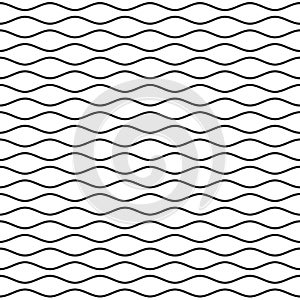 Black Wavy Line Seamless Pattern