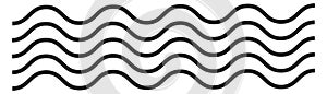 Black wavy lines. Philatelic stamp. Postal symbol