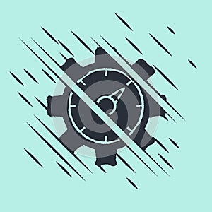 Black Web analytics information and development website statistic icon isolated on green background. Analysis